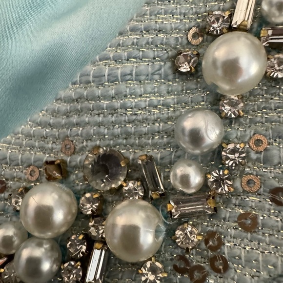 Tahari Arthur S Levine Mint Green Woven Cocktail Sheath Style Dress Size 16 - Picture 7 of 14